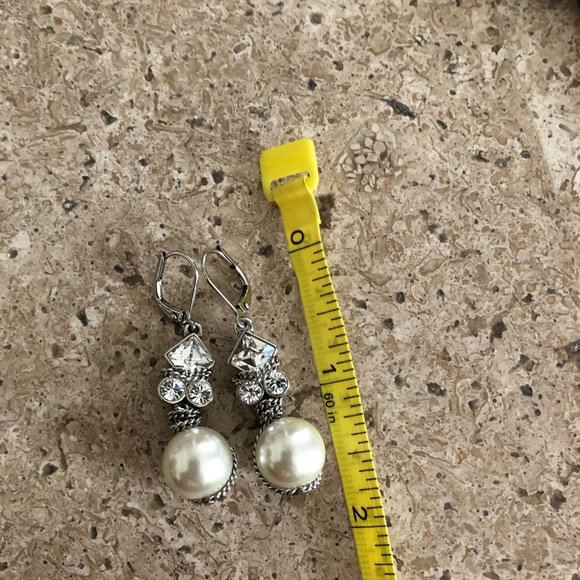 Givenchy silver metal, pearl beaded and rhinestone 2 piece necklace earrings set - Picture 6 of 6